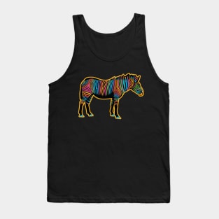 Colorful Rainbow Zebra Tank Top